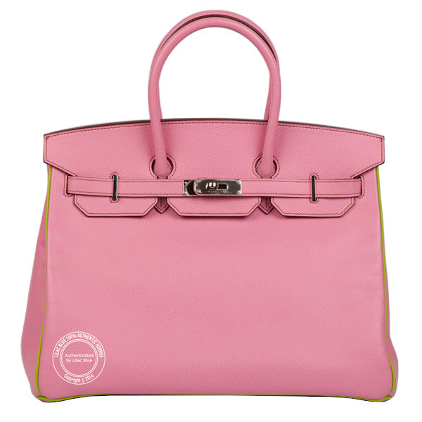 Hermès Birkin 35cm Bubblegum Pink/Vert Anis Togo PHW