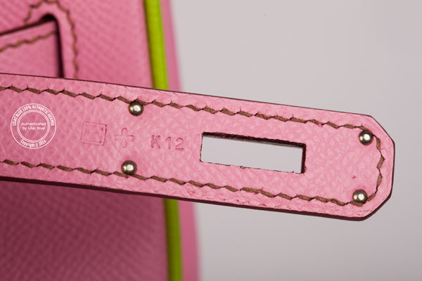 Hermès Birkin 35cm Bubblegum Pink/Vert Anis Togo PHW