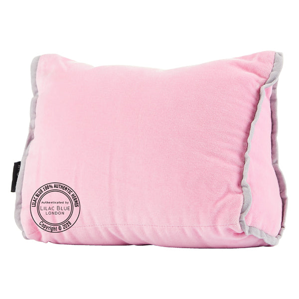 Lilac Blue London Bag Bolster - Pink with Grey Piping