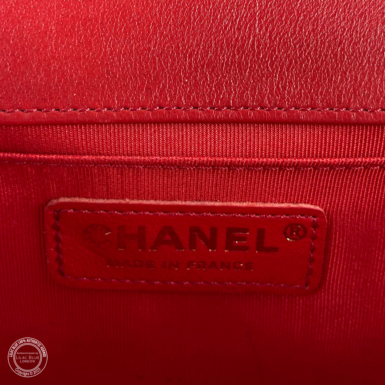Chanel Boy Bag Red Lambskin BGHW - Preloved