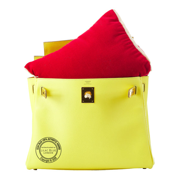 Lilac Blue London Bag Bolster - Red with Ivory Piping