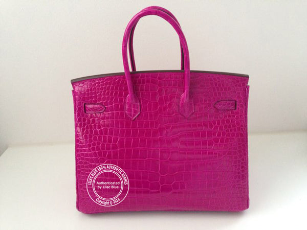 Hermès Birkin 35cm Rose Scheherazade Shiny Croc GHW