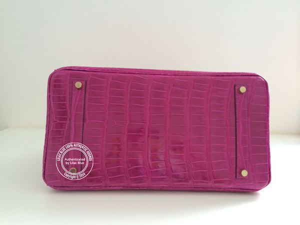 Hermès Birkin 35cm Rose Scheherazade Shiny Croc GHW