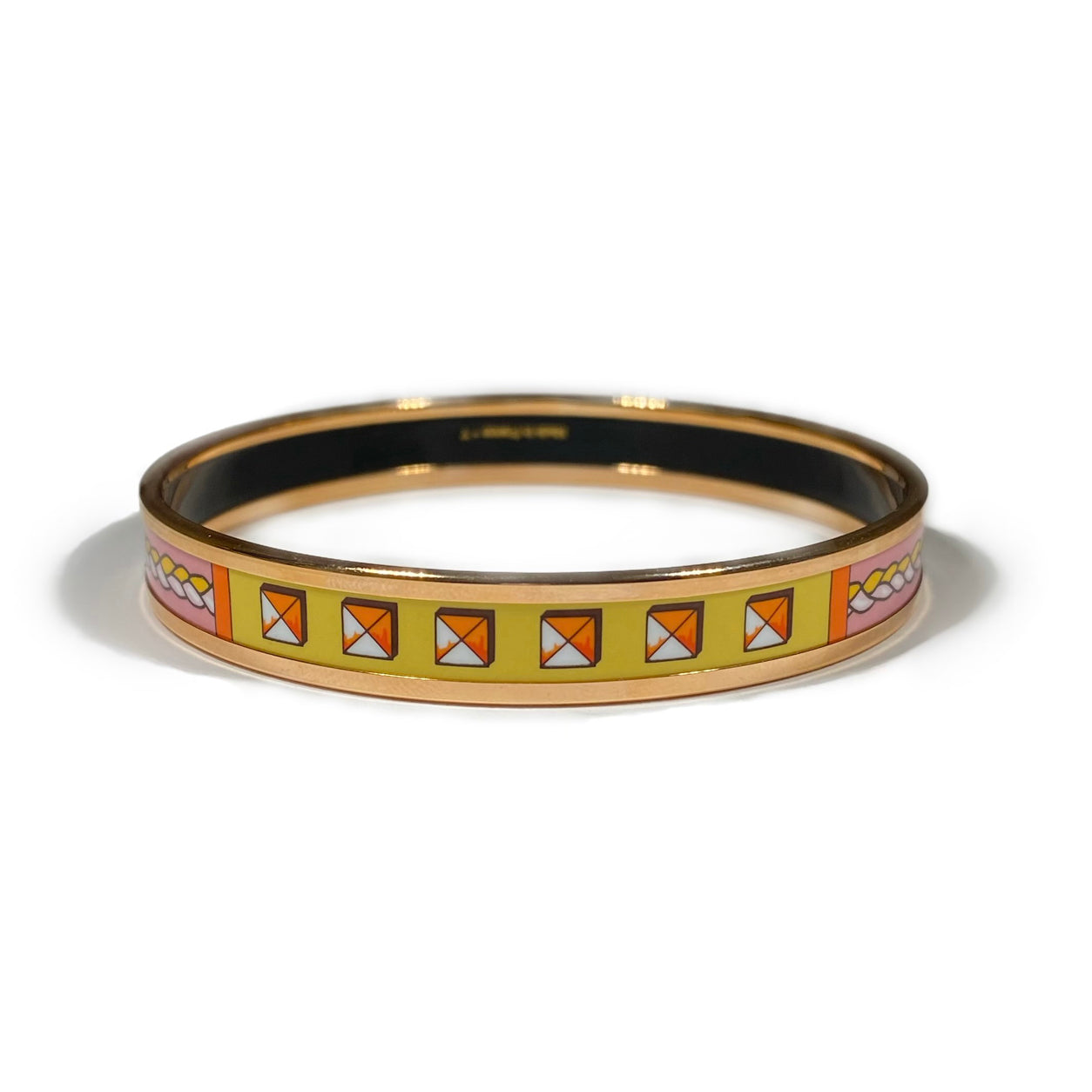 Hermès Les Cles Bangle Rose Terre / Gold