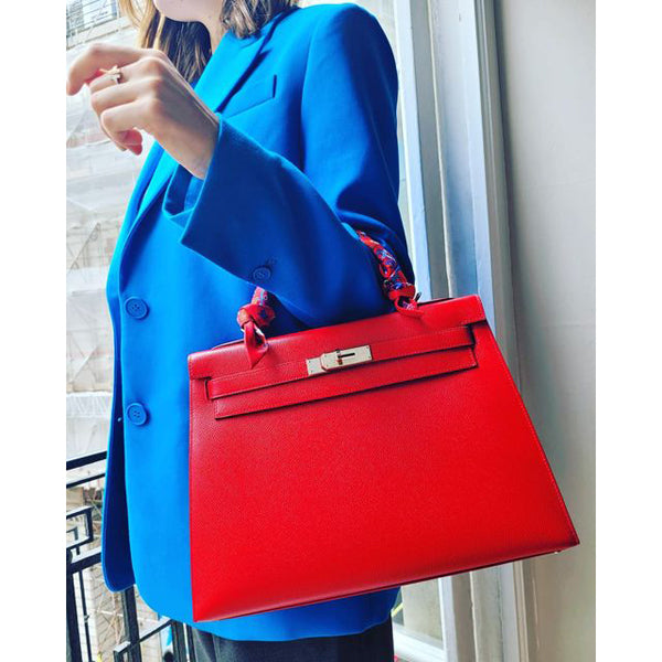 Hermès Kelly 32cm Rouge Casaque Epsom PHW - As New