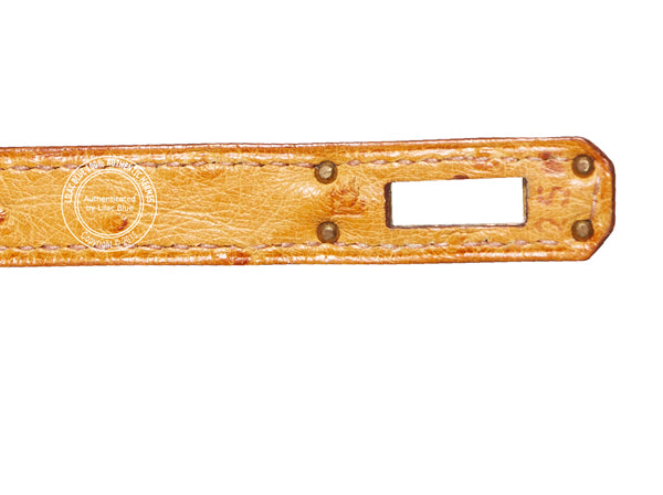 Hermès Kelly a Dos Saffron Ostrich GHW -  Preloved