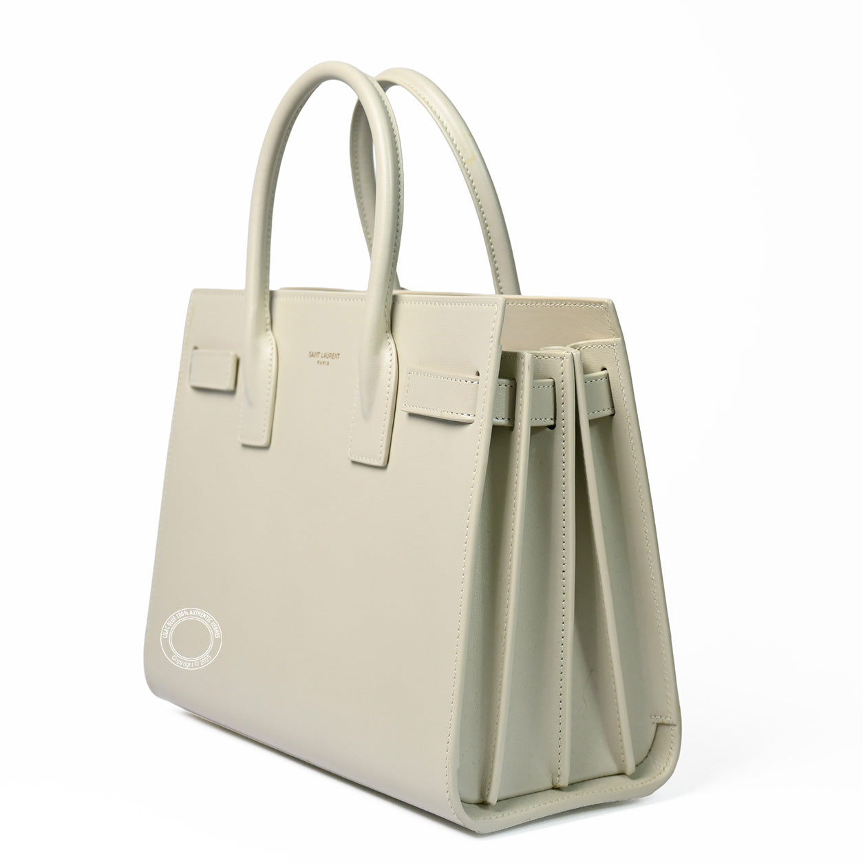 Saint Laurent Sac de Jour Baby Vintage White/Leopard Calfskin with Swarovski Crystals