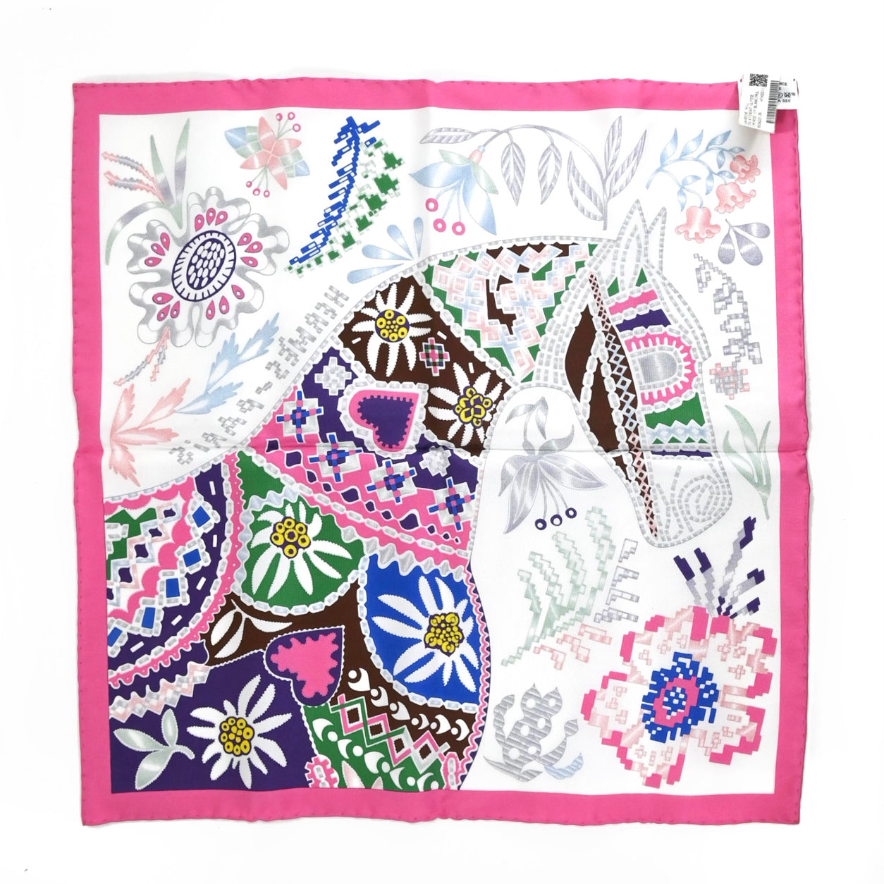 Hermès Scarf En Attendant Ulysse. Rose Vif