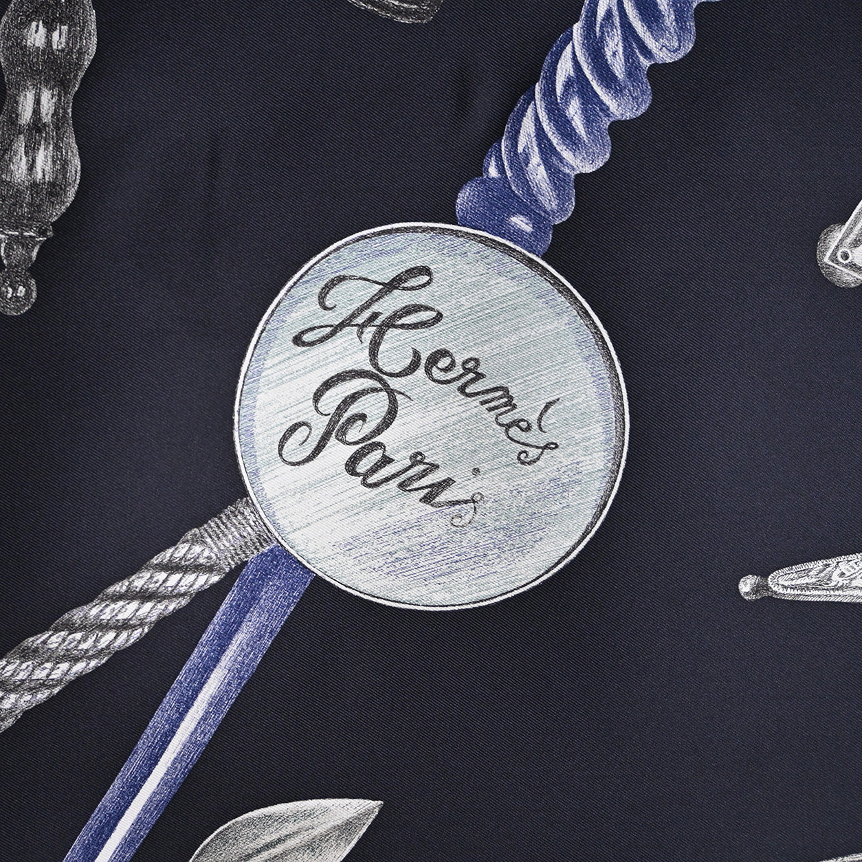 Hermes Scarf Nous Sommes Inseparables. Caban/Anthracite/Creme