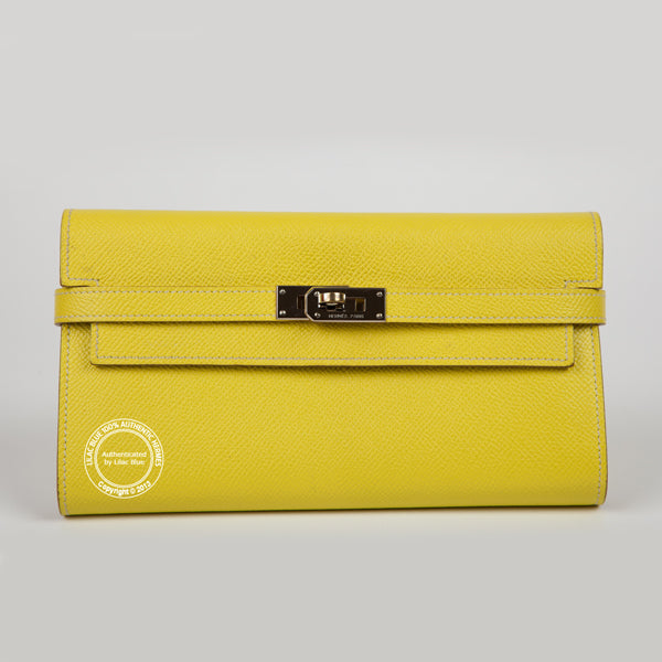 Hermès Kelly Wallet Soufre Epsom PHW - Preloved
