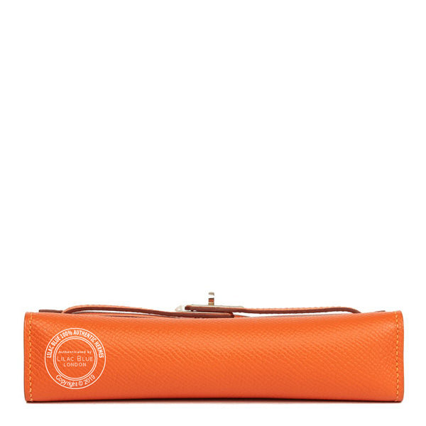 Hermès Kelly 14cm Tiny Orange Epsom PHW - Preloved