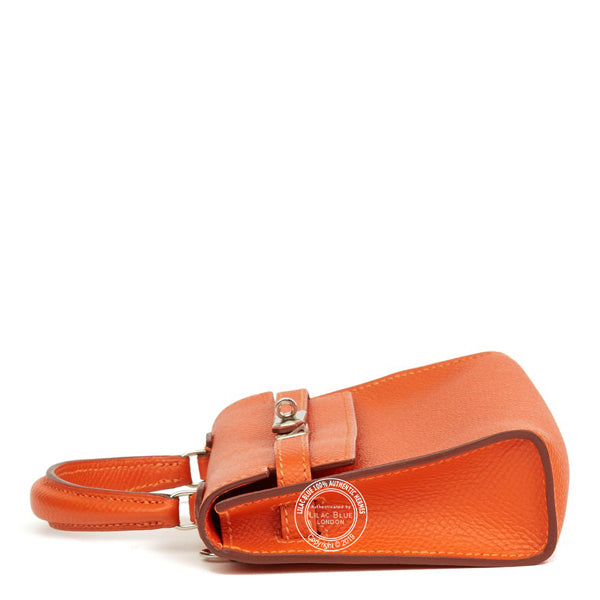Hermès Kelly 14cm Tiny Orange Epsom PHW - Preloved