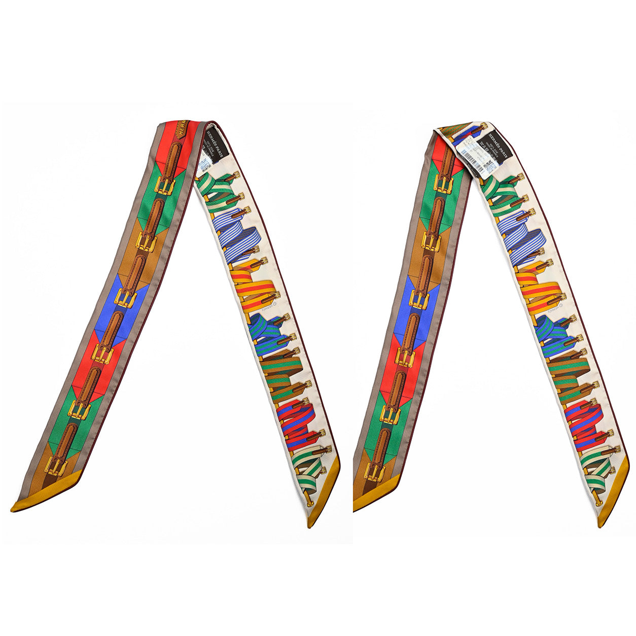 Hermès Twilly Les Sangles. Miel/Rouge/Multi