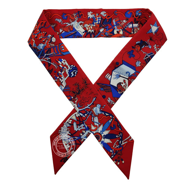 Hermès Twilly La Folle Parade. Rouge, Bleu, Blanc