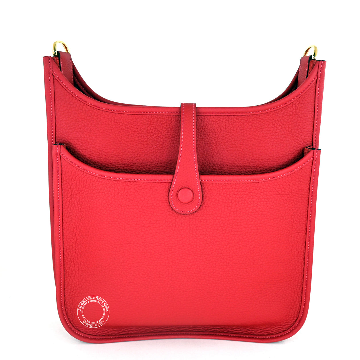 Hermes Evelyne 29cm Vermillion Clemence GHW