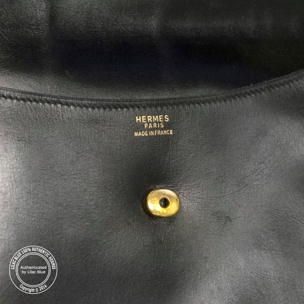 Hermes Rio Envelope Clutch Black Box - Vintage