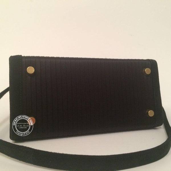 Hermes Kelly 20cm Black Silk/Suede GHW - Vintage
