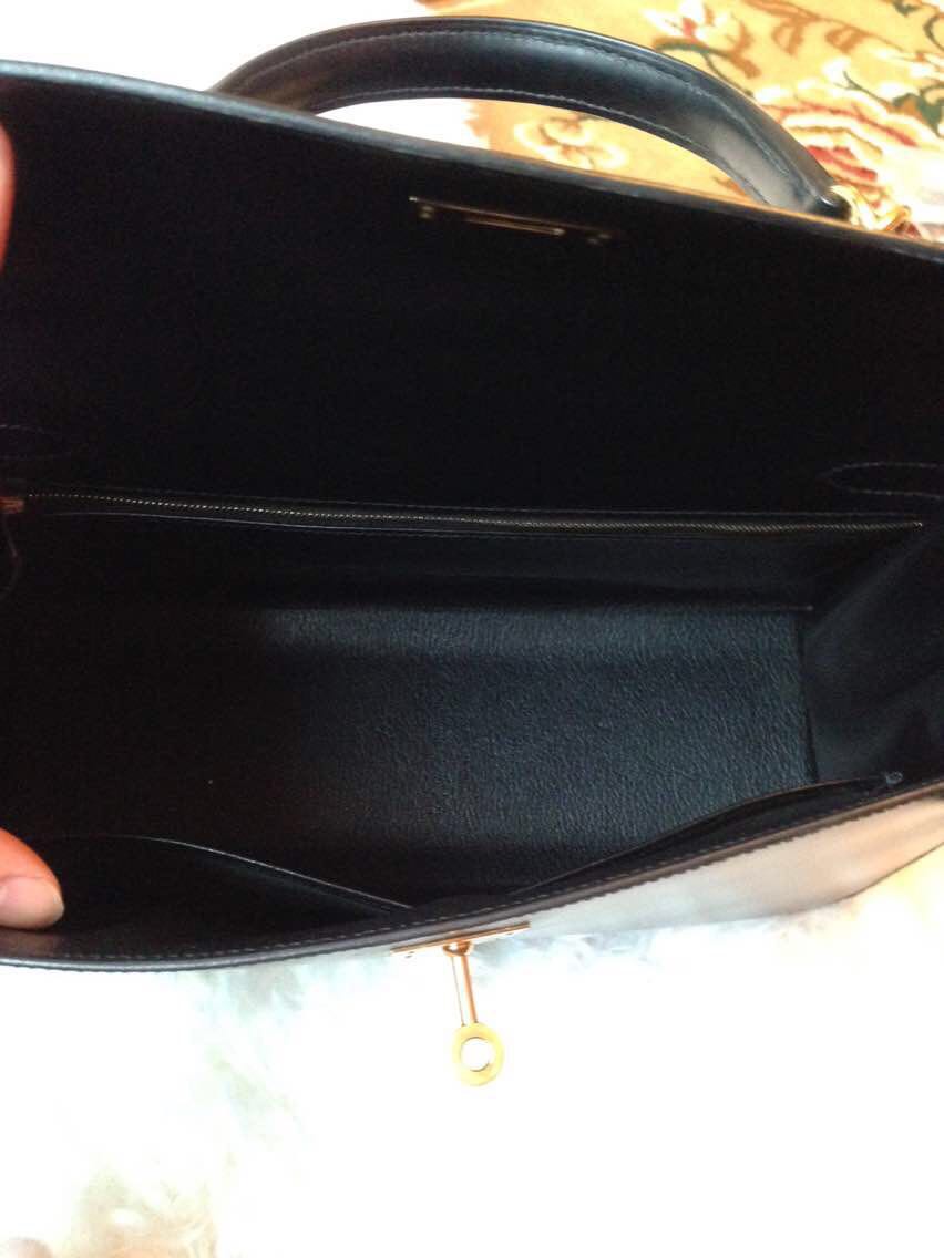 Hermès Kelly 32cm Black Box GHW - Preloved